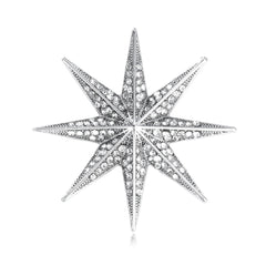 Fashion Simple Glitter Sparkle Star Brooches for Girls Elegant Minimalistic Trendy Jewelry for Women Lady Accessories Wholesale