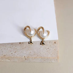 Fashion Imitation Pearl Swan Elegant Clip on Earrings for Girls Glitter Art Deco Jewelry for Women Ladies Accessories Wholesale