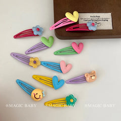 Candy Color Sweet Fashion Cute Hair Clips for Baby Girls Animal Heart Shaped Snap Clips for Kids Hair Accessories in Stock