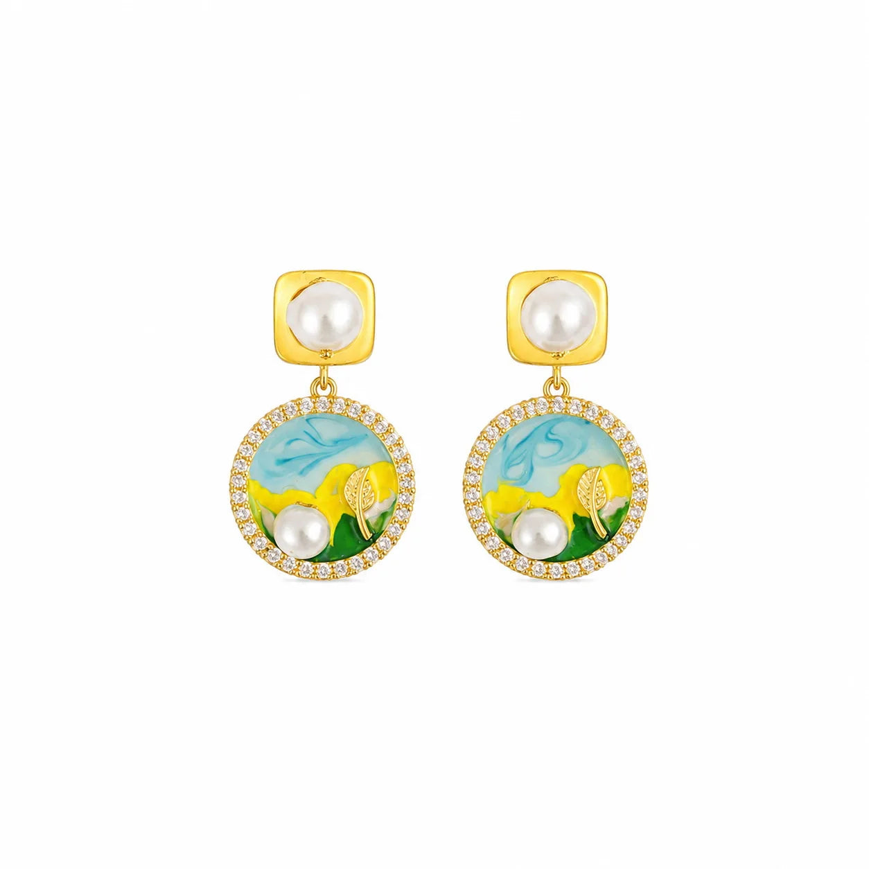 Fashion Freshwater Pearl S925 Silver  Drop Earrings for Girls 18K Gold Plated Jewelry for Women Ladies Wholesale Vintage Boho
