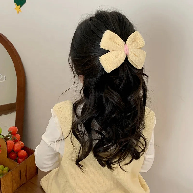 Classic Solid Color Bowknot Hair Clips Minimalistic Fashion Elegant Alligators for Kids Children Hair Accessories in Stock Chic