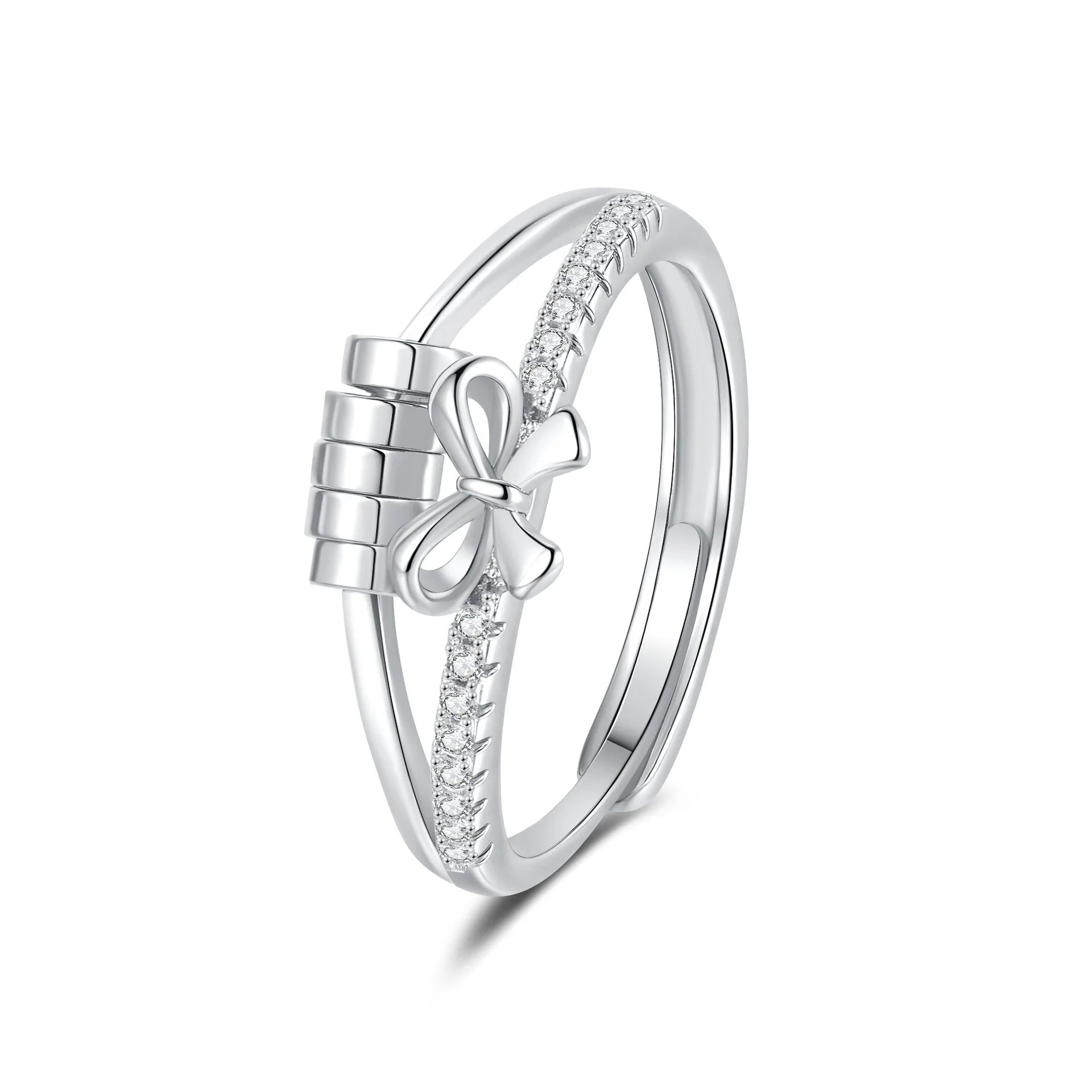 Magic Crown Rotating Bead Rings Stress Relief and Anxiety Fashion Trendy Heart Open Setting Rings Unisex Accessories Wholesale