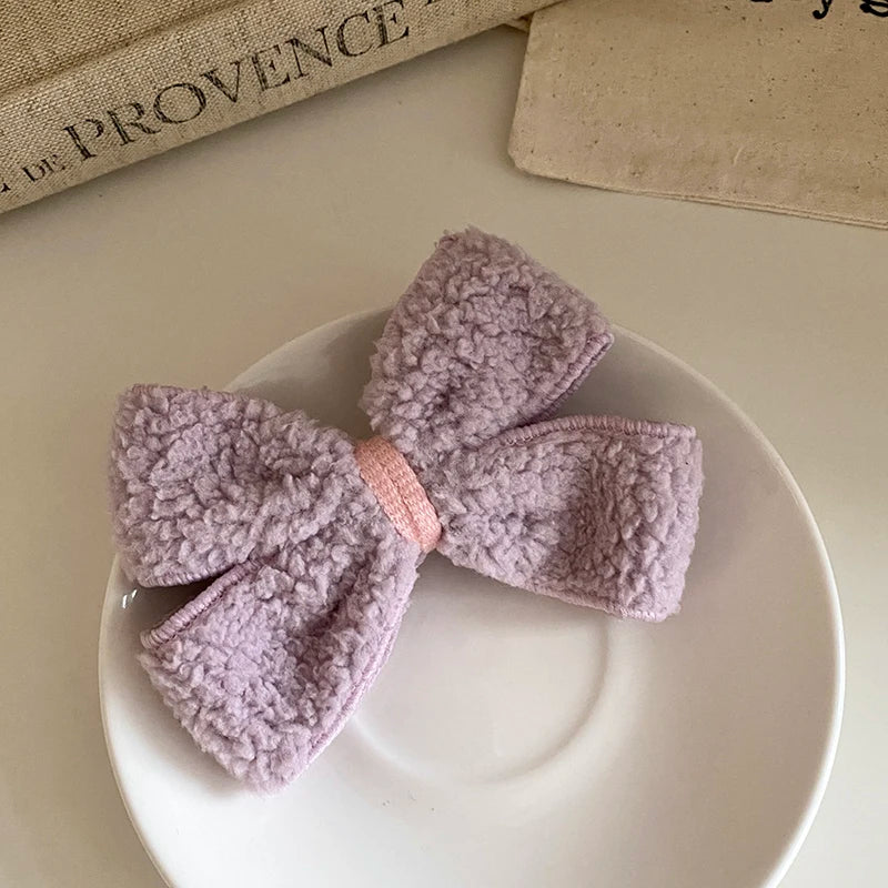 Classic Solid Color Bowknot Hair Clips Minimalistic Fashion Elegant Alligators for Kids Children Hair Accessories in Stock Chic