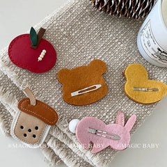 Fashion Cute Sweet Hair Clips for Baby Girls Animals Kawaii Fruits Milk Tea Snap Clips for Kids Children Hair Accessories Chic