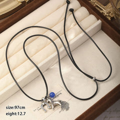Fashion Natural Stone Copper Horse Animals Pendent Necklaces for Girls Trendy Jewelry for Women Ladies Wholesale China Factory