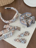 Women Color Blocked Plaid Scrunchies Headbands Hiar Clips Accessories Set Trendy Elegant Wholesale in Stock for Women Kids Daily
