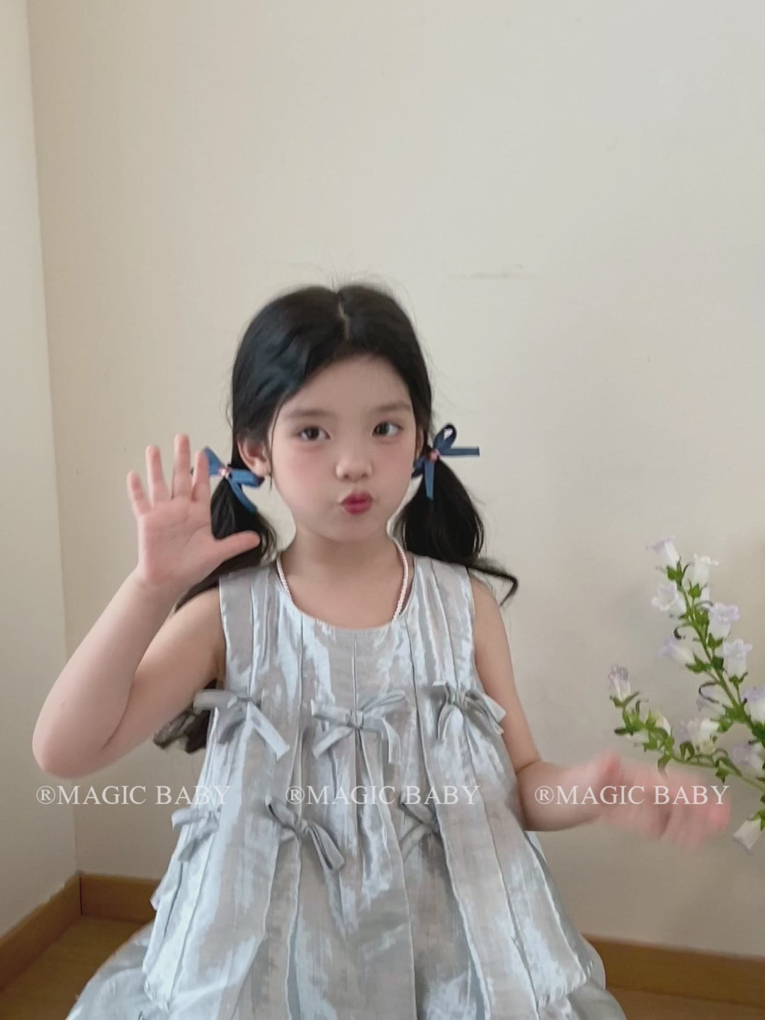 Kids Blue Bowknot Cat Small Scrunchies Hairpins Chic Fashion Cute in Stock Hair Ties Alligator Clips Set Accessories for Girls