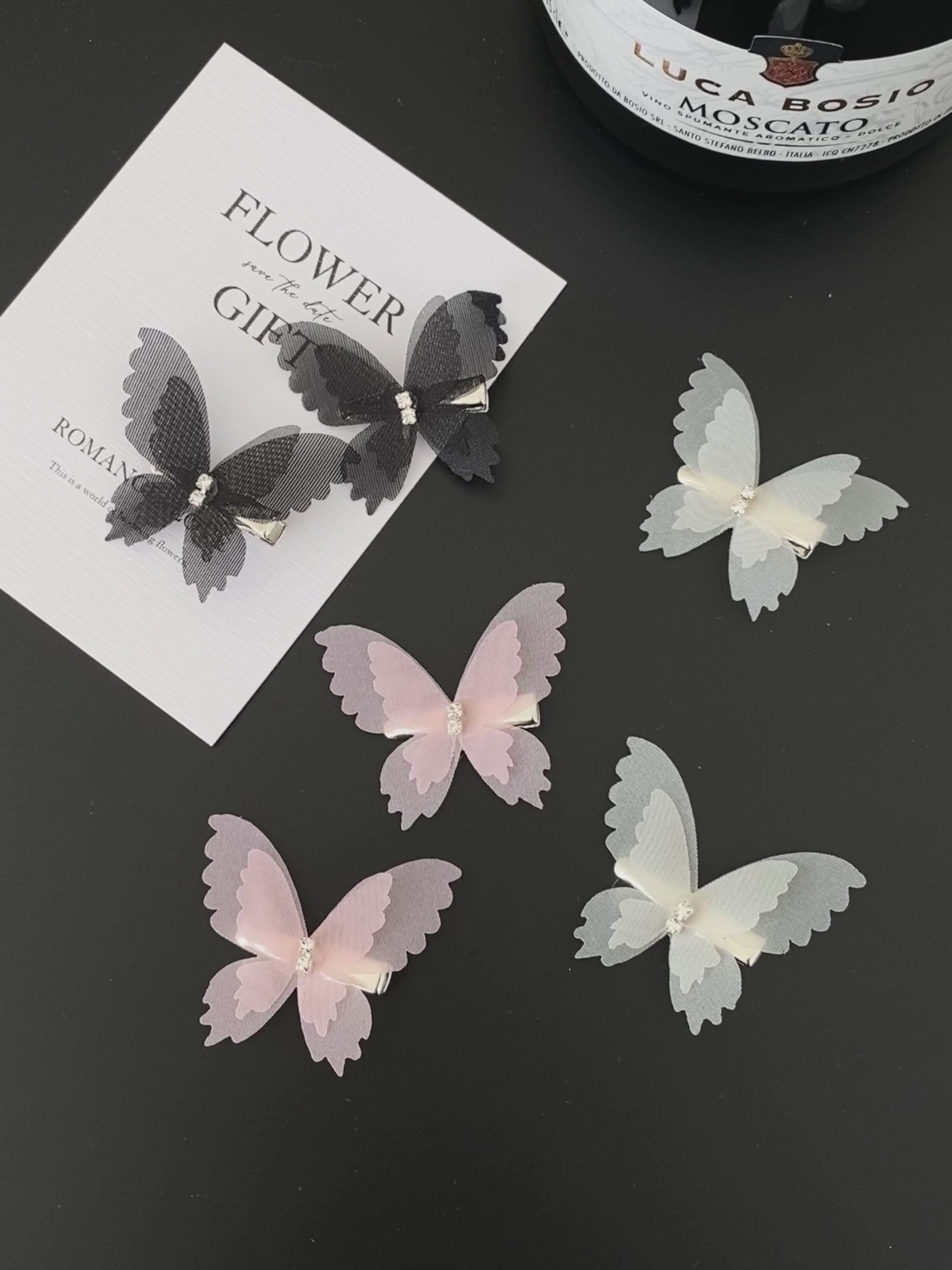 Hot Sale Women's Daily Use Elegant Butterfly Shape Hair Claws Solid Color Hair Clips Clamps with Creative Design for Parties