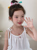 Girls Tassels Balls Decorative Solid Color Large Hair Ties Sweet Ethnic Fashion Ponytail Holder Scrunchies Accessories for Kids