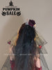 Vintage Dried Rose Flowers Bow Veil Hair Clip for Women Gothic Ghost Bride Hair Accessories Dark Aesthetic Mesh Headpiece