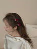 Women 2025 Hot Sale Red Solid Color Bowknot Mini Hair Claw Clips Snap Clips Fashion Elegant Customized Bulk Order Hair Accessory
