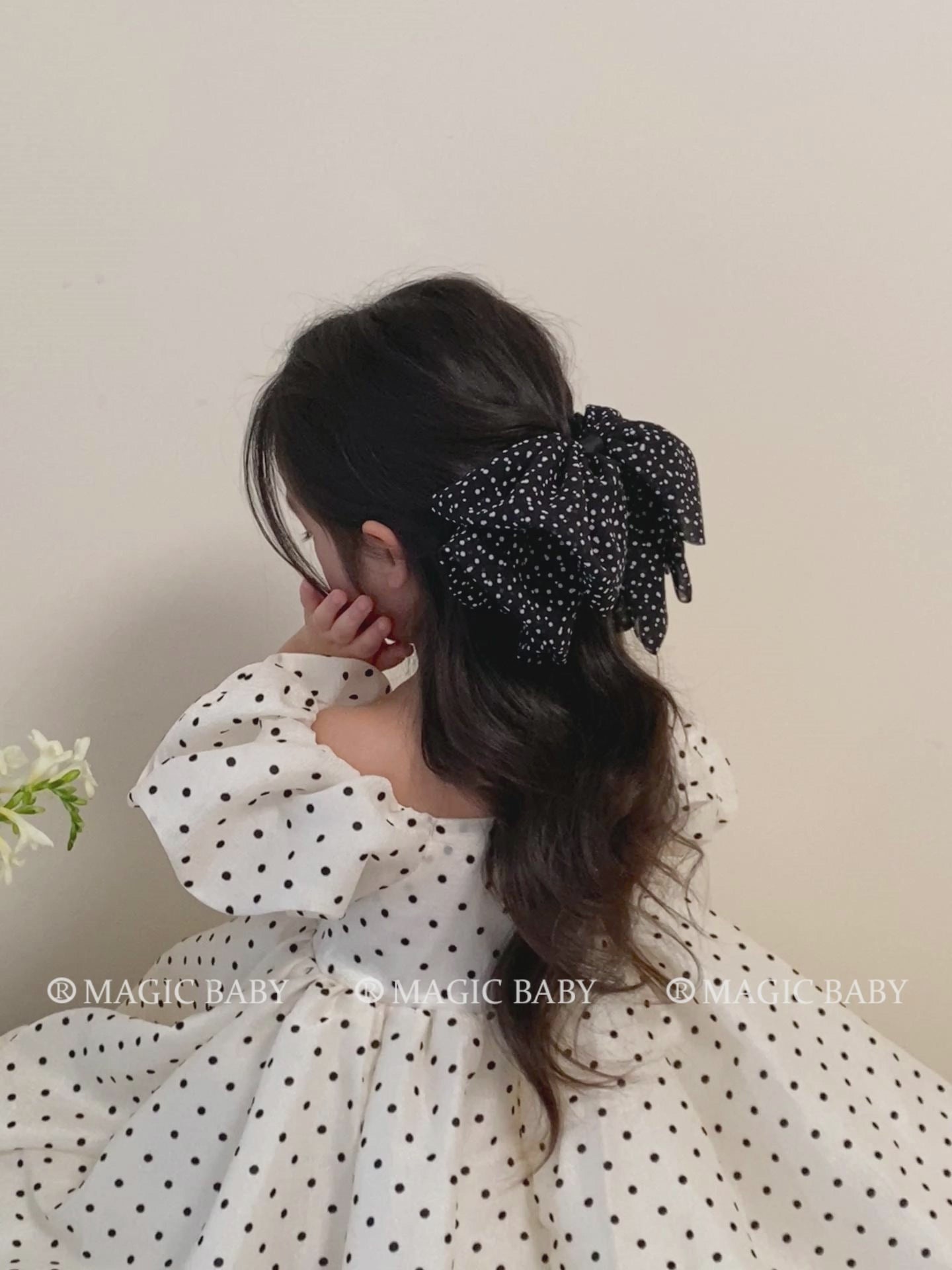 Polka Dot Elegant Bowknot Hair Claw Clips for Baby Girls Graceful Fashion Hair Clutches for Kids Children Hair Accessories