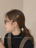 Female Brown Plaid Golden Heart Letter Snap Clips Fashion Elegant Simple Bulk Order in Stock Hairpins Accessory for Women Daily