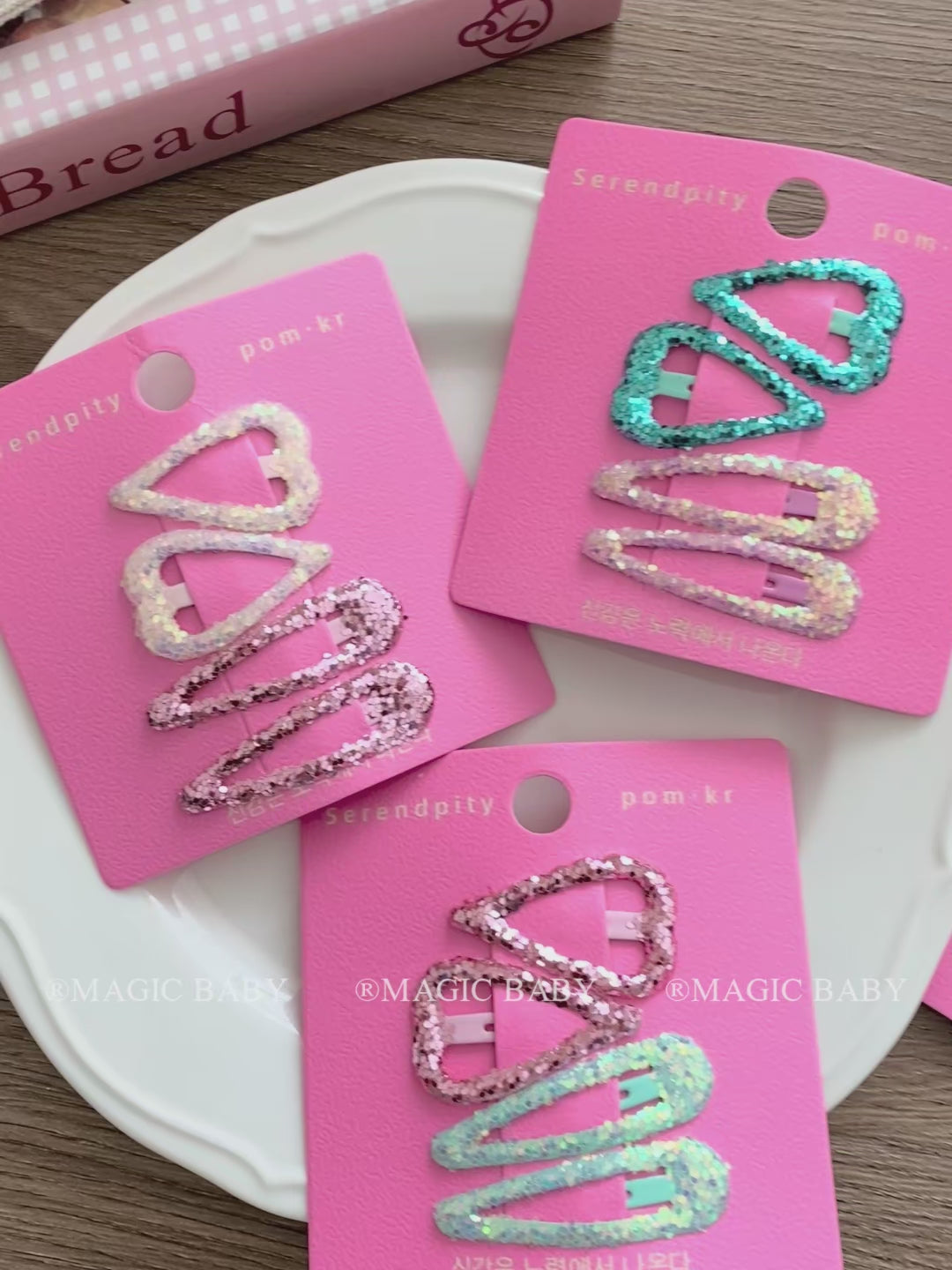 Solid Color Glitter Fashion Trendy Hair Clips for Baby Girls Sweet Cute Snap Clips for Kids Teens Children Hair Accessories