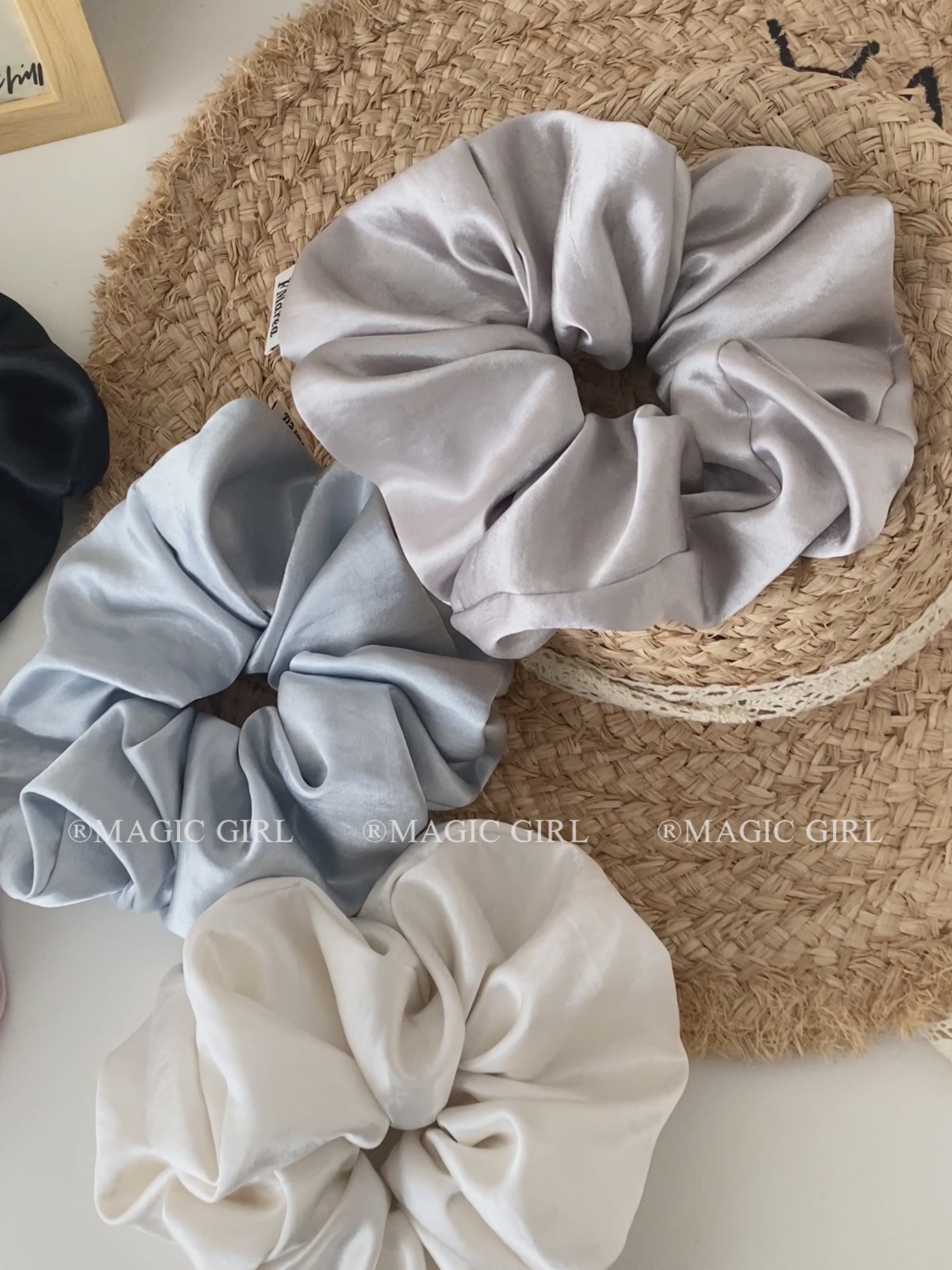 Elegant and Lustrous Solid Color Scrunchies Simple Fashion Hair Ties for Women and Girls Minimalistic Hair Accessories