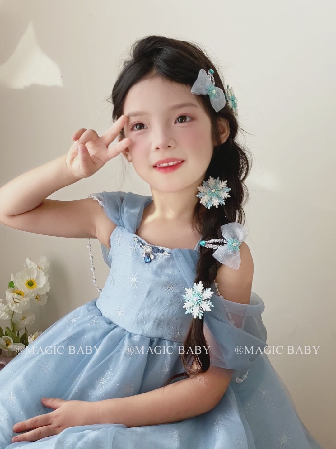 2025 Hot Sale Girly Aesthetic Bowknot Ribbon Snowflake Alligator Clips Hair Ties Accessories for Children Daily Stage Holiday