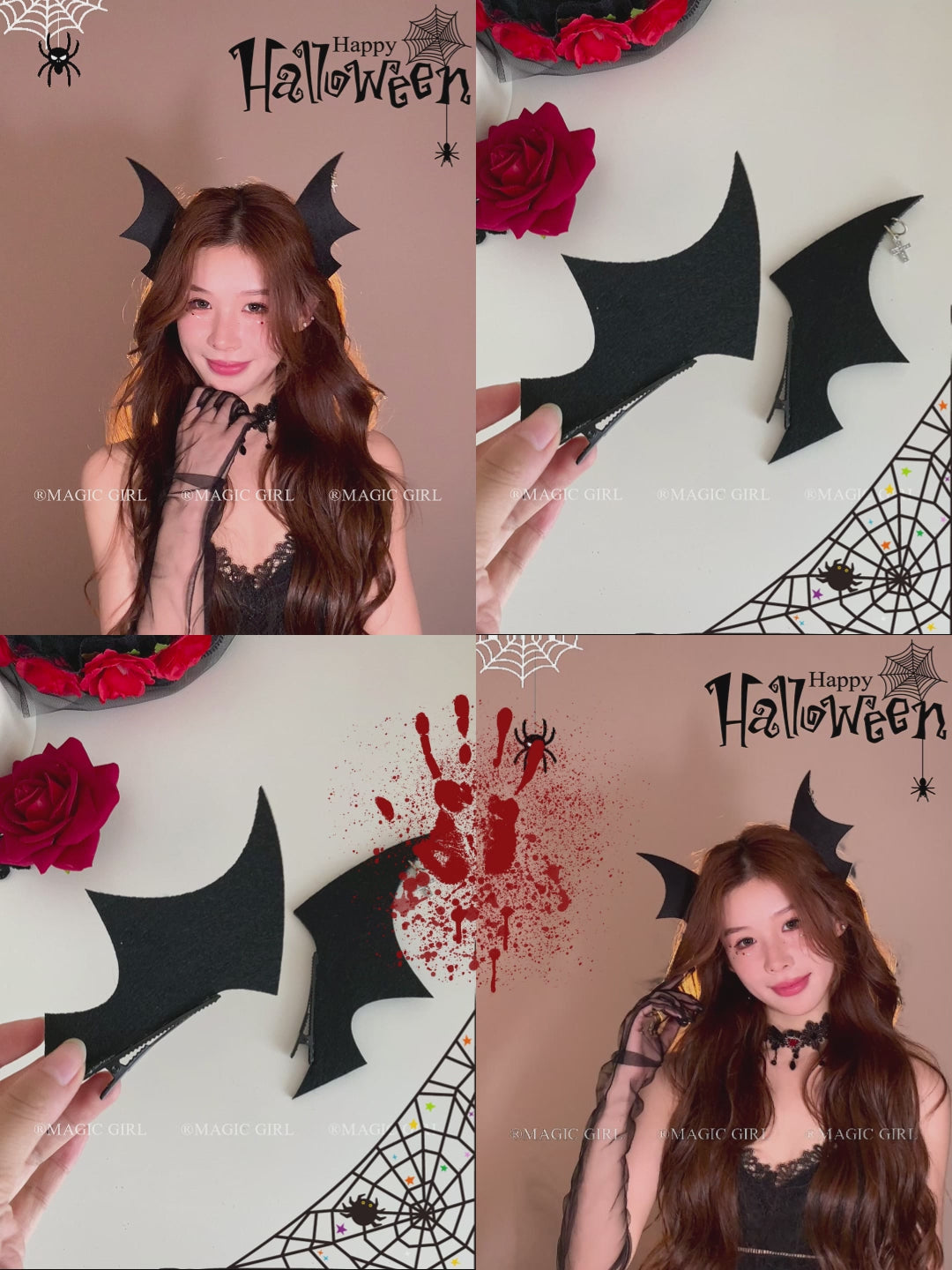 Hot Sale Gothic Devil Wings Hair Clip for Women Girls Side Barrettes Sweet Cool Style Halloween Hair Accessory Lolita Headwear