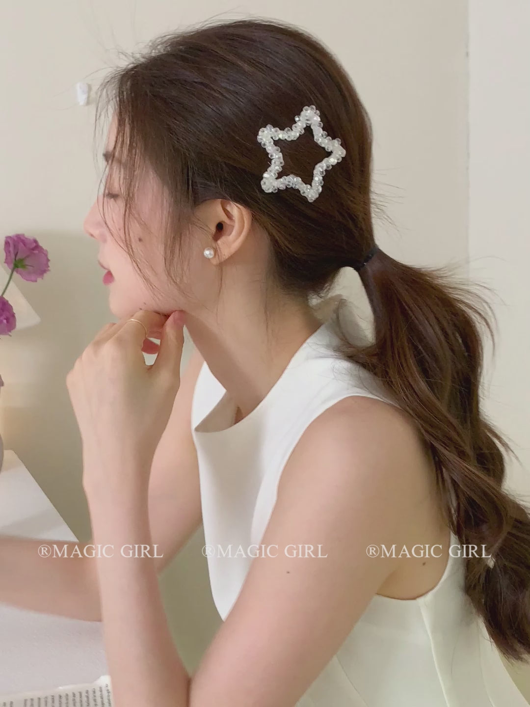 Simple Star Glitter Lustrous Hair Clips for Girls Fashion Chic Elegant Snap Clips for Women Ladies Hair Accessories in Stock