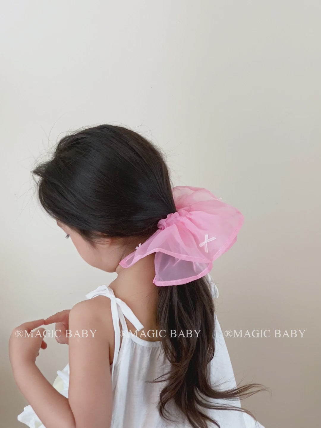 Kid Solid Color Bowknot Large Hair Ties Ponytail Holder Sweet Fresh Thick Thin Hair Scrunchies in Stock Accessories for Children