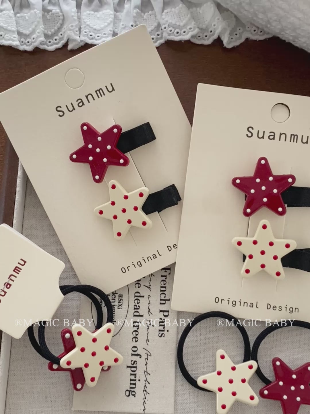 Simple Star Polka Dot Hair Clips for Baby Girls Fashion Cute Sweet Alligators for Kids Children Hair Accessories in Stock Chic