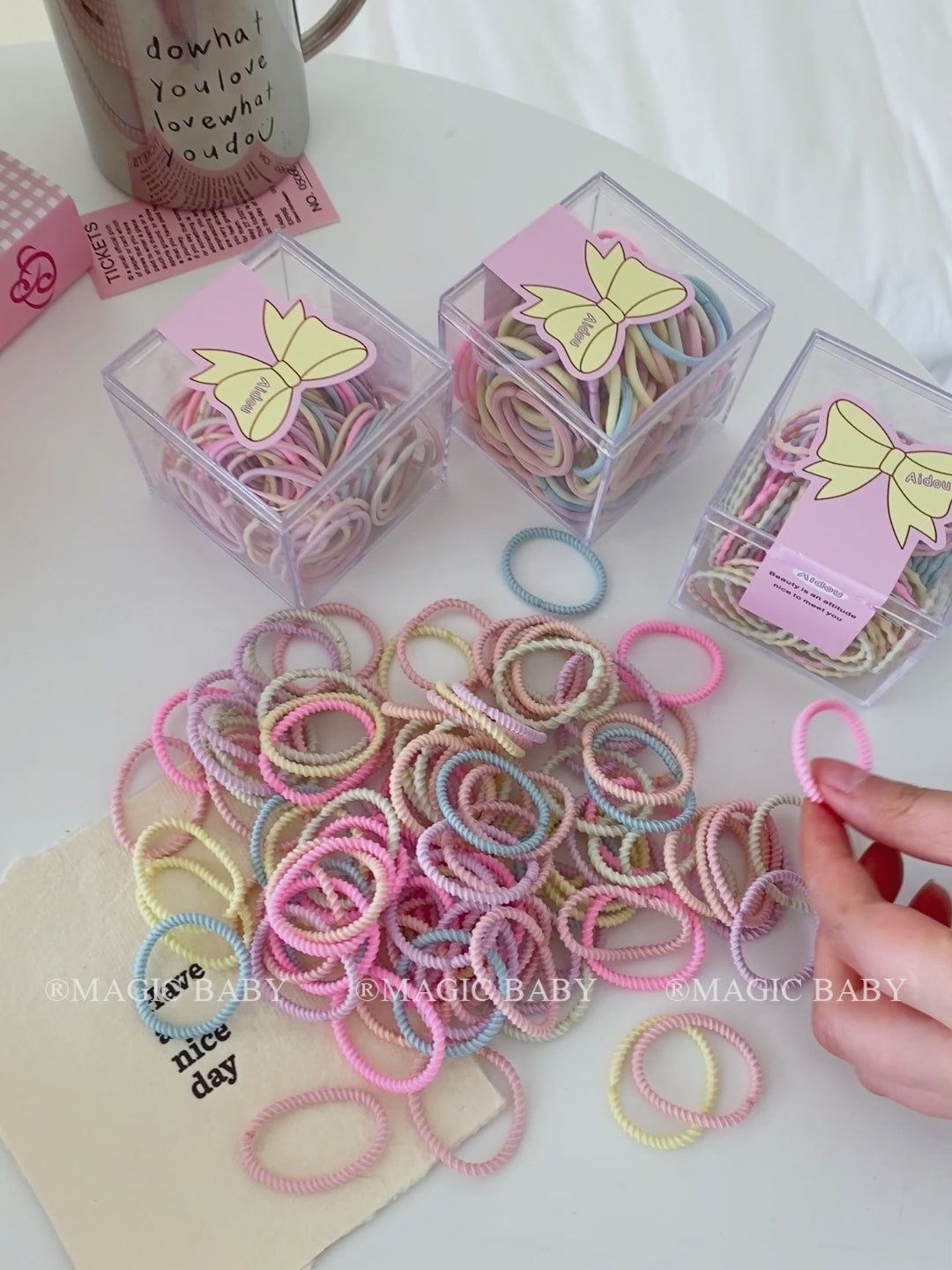 Candy Solid Color High Elastic Hair Ties for Kids Fashionable Sweet Cute Hair Accessories for Baby Children Stocked