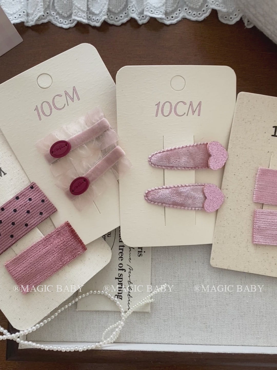 Fashion Sweet Heart Shaped Polka Dot Hair Clips for Baby Girls Elegant Lace Snap Clips for Kids Children Hair Accessories Chic