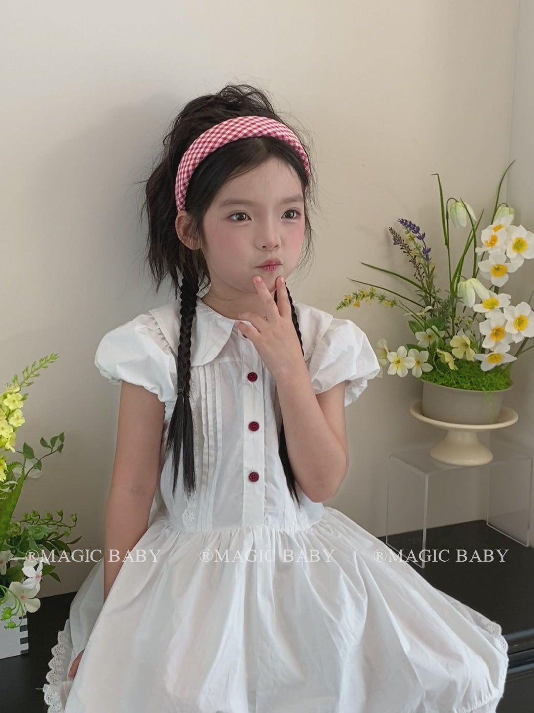 Simple Minimalistic Fashion Plaid Head Band for Baby Girls Trendy Stylish Kawaii Hair Band for Kids Hair Accessories in Stock
