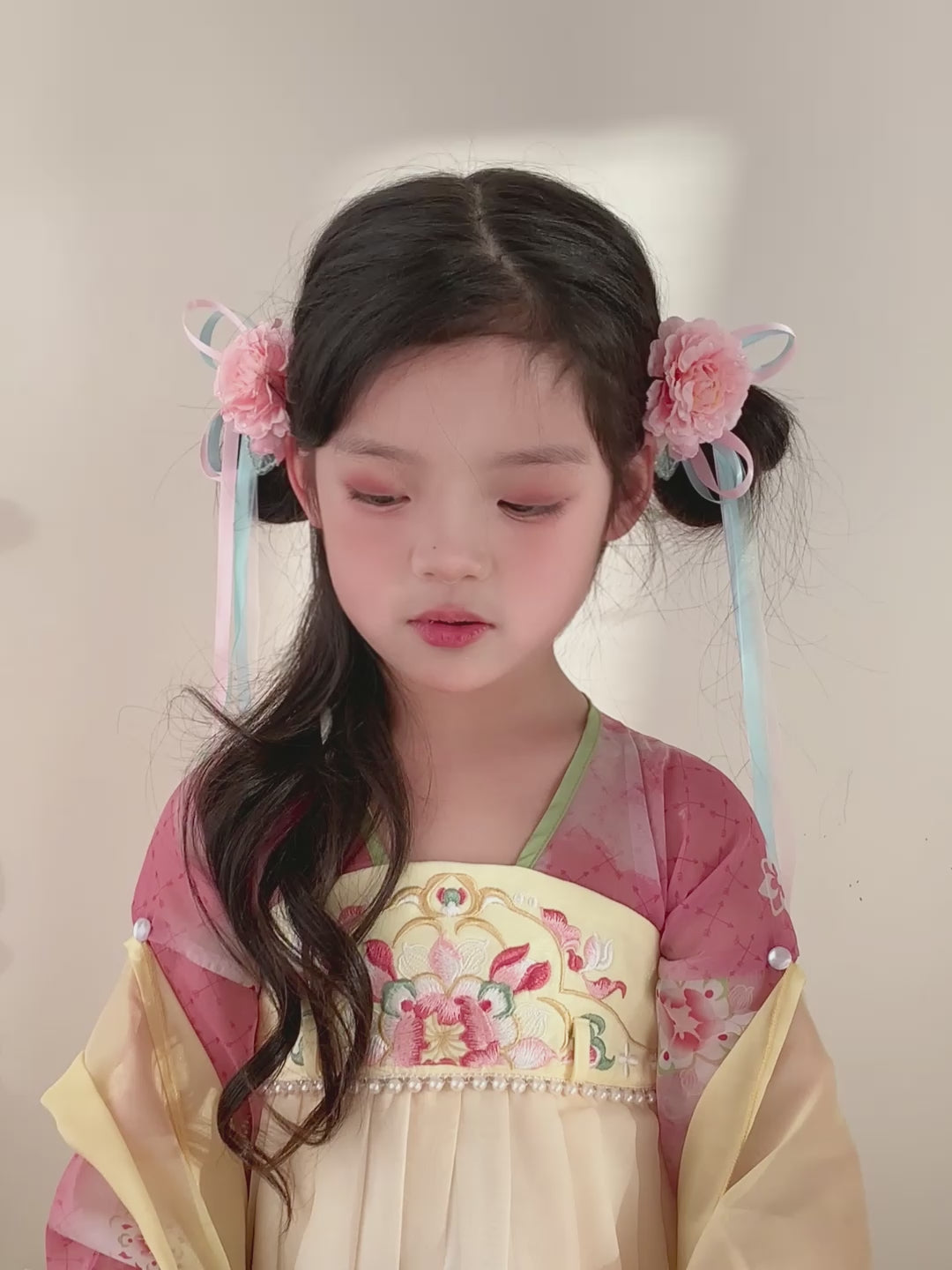 Sweet Flower Ribbon Cute Hair Clips for Baby Girls Vintage Chinese Style Alligators for Children Kids Hair Accessories in Stock