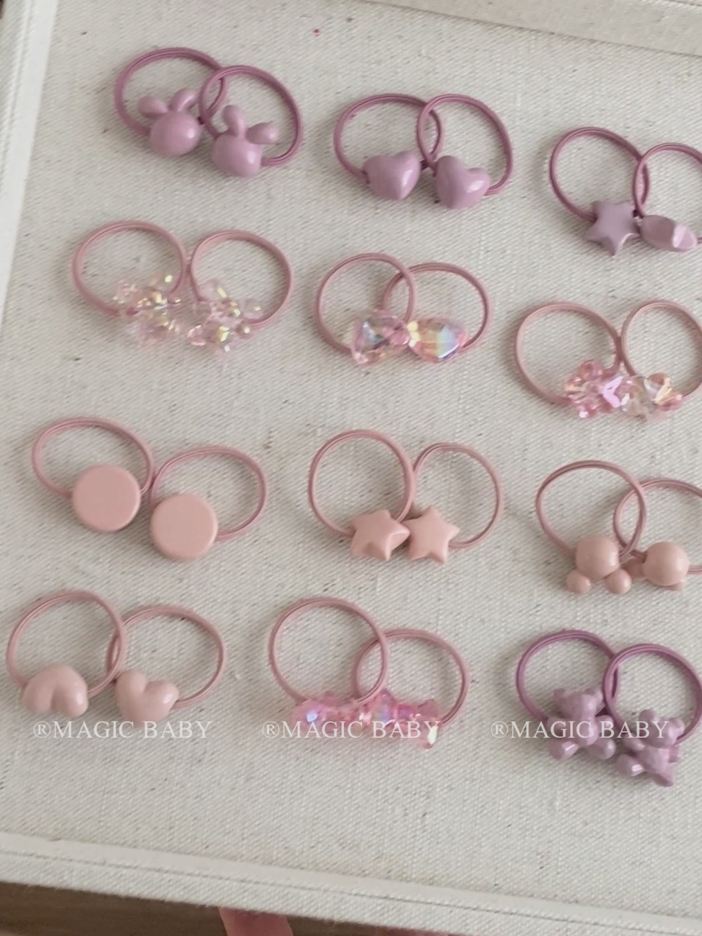 Girly Aesthetic Heart Star Rhinestone Small Hair Ties Sweet Fashion Solid Color Scrunchies Accessories for Kids Children Daily