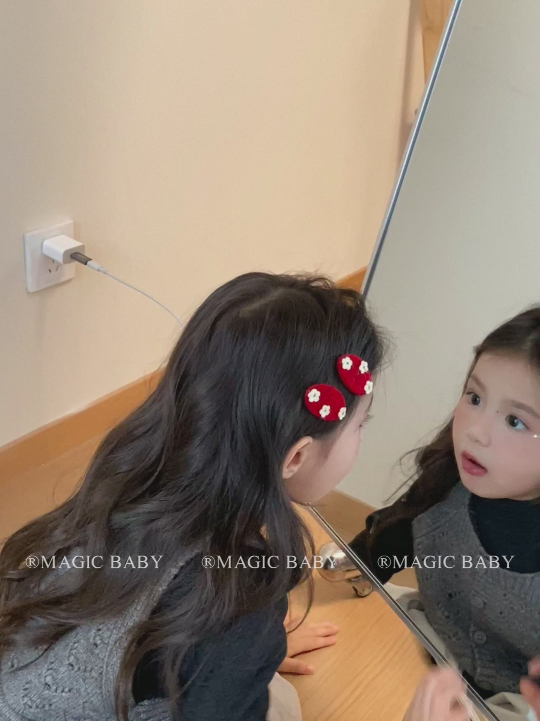 Fashion Cute Sweet Flowers Plaid Hair Clips for Baby Girls Lace Snap Clips Plush for Kids Children Hair Accessories in Stock