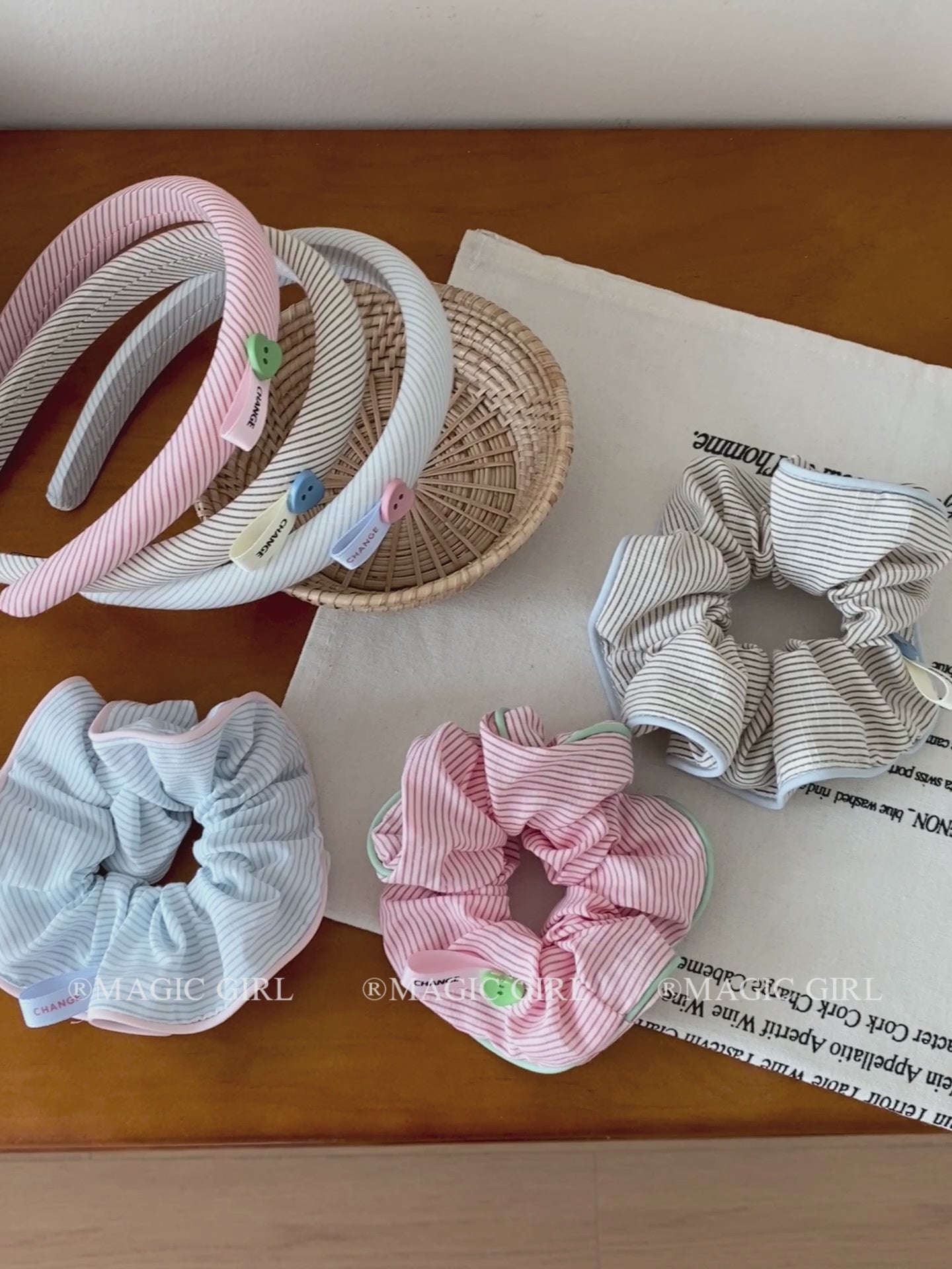 Hot Sale Candle Color Plaid Medium Hair Ties Headbands Sweet Trendy Wholesale in Stock Hairbands Accessories Set for Women Kids