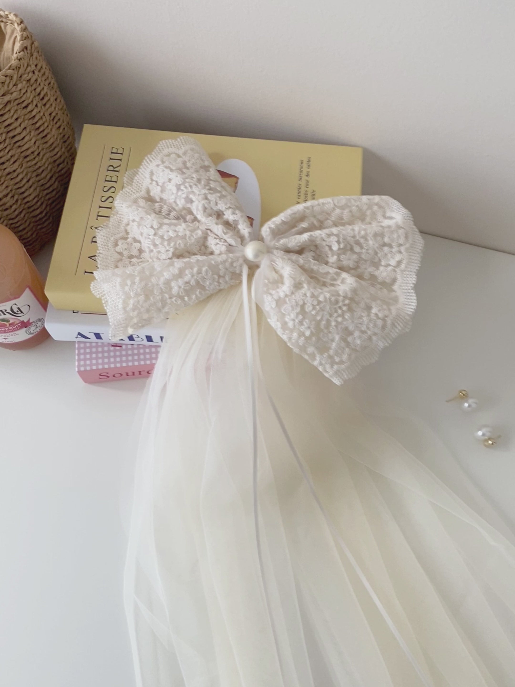 Solid Color Bowknot Tulle Hair Clips for Women Wedding Elegant Sweet Alligator for Women Ladies Bridal Hair Accessories in Stock