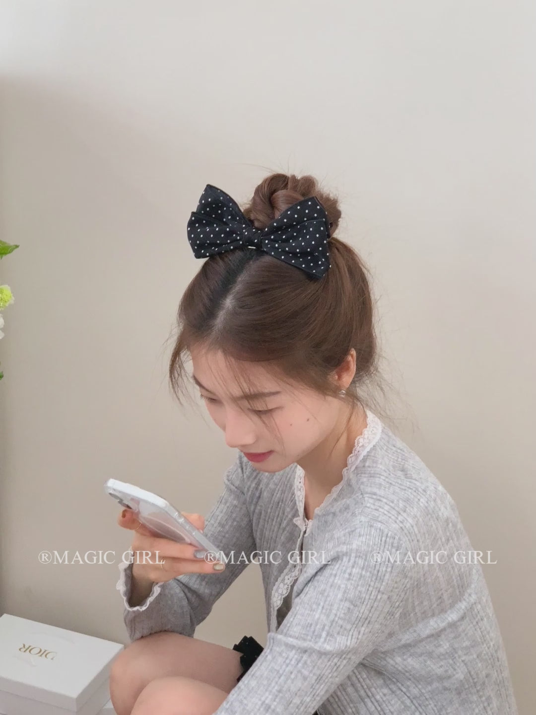 Classic Fashion Bowknot Polka Dot Hair Clips for Girls Cute Sweet Simple Barrettes for Women Ladies Hair Accessories in Stock