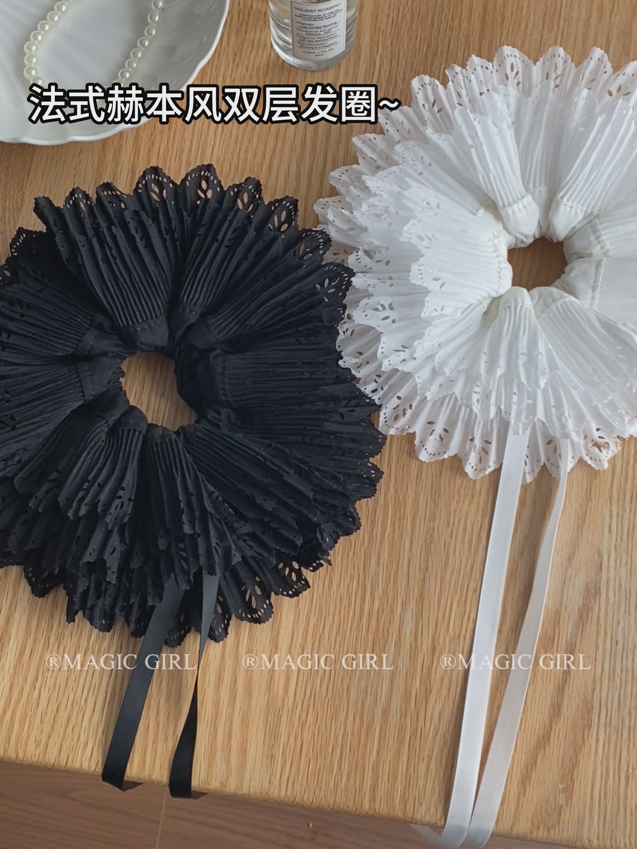 Women French Vintage Hair Ties Adjustable Ribbon Scrunchy Graceful Fashion Hair Rope Minimalistic for Office Use Hair Accessory