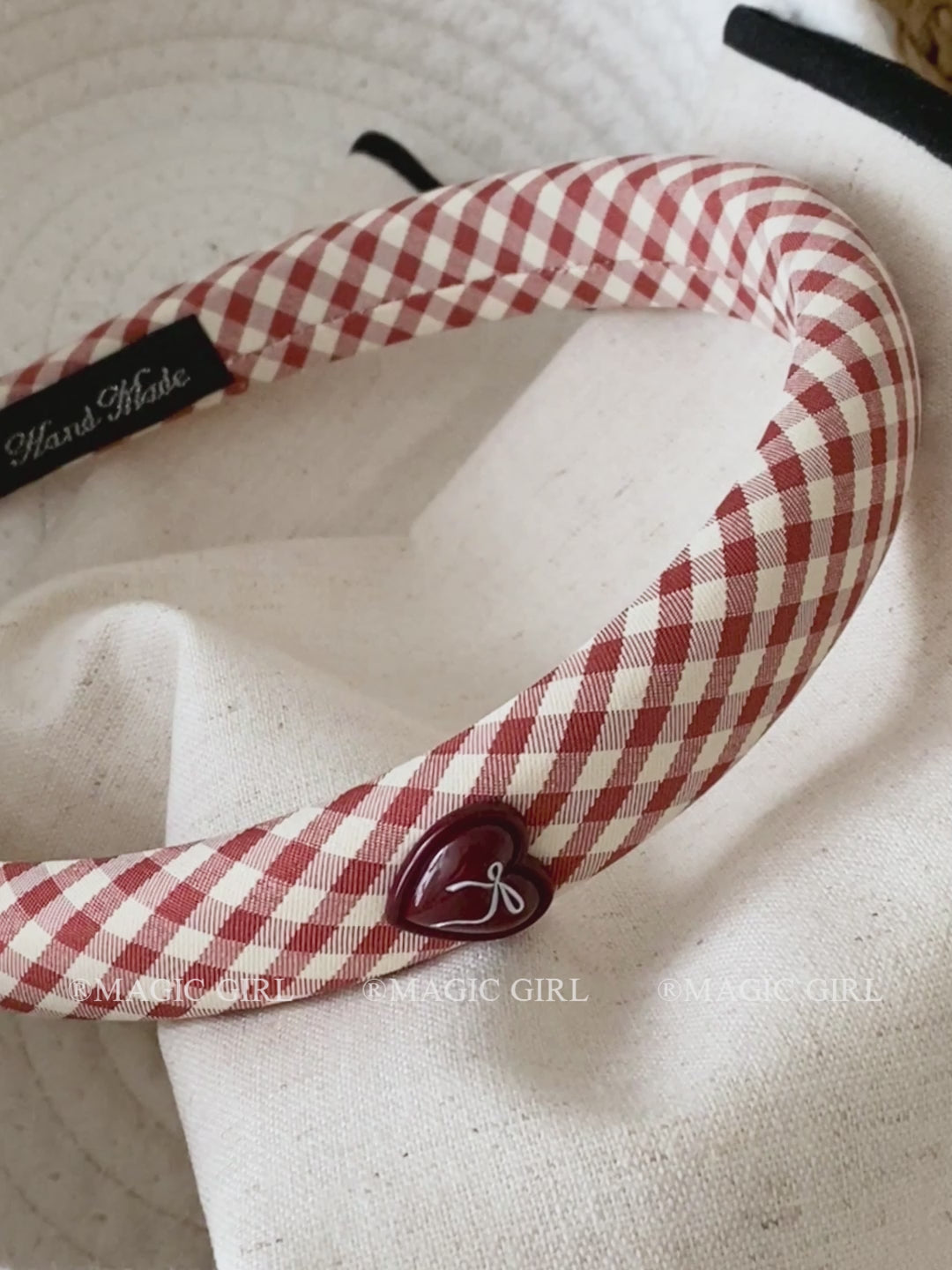 Female Plaid Heart Bowknot Wide Headbands French Vintage Elegant Trendy Wholesale in Stock Hairbands Accessories for Women Daily