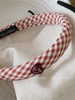 Female Plaid Heart Bowknot Wide Headbands French Vintage Elegant Trendy Wholesale in Stock Hairbands Accessories for Women Daily