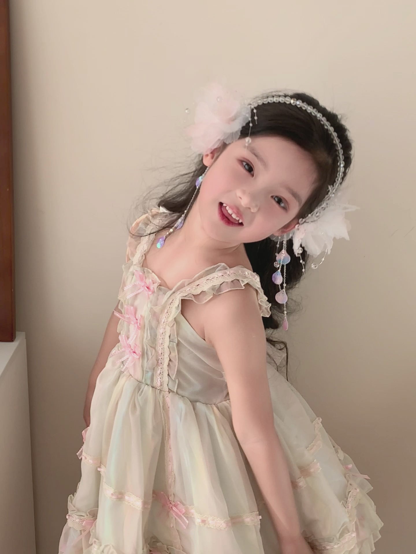 Girly Aesthetic Butterfly Beads Glitter Solid Color Headbands Fashion Sweet Elegant in Stock Hairbands Accessories for Kids Prom