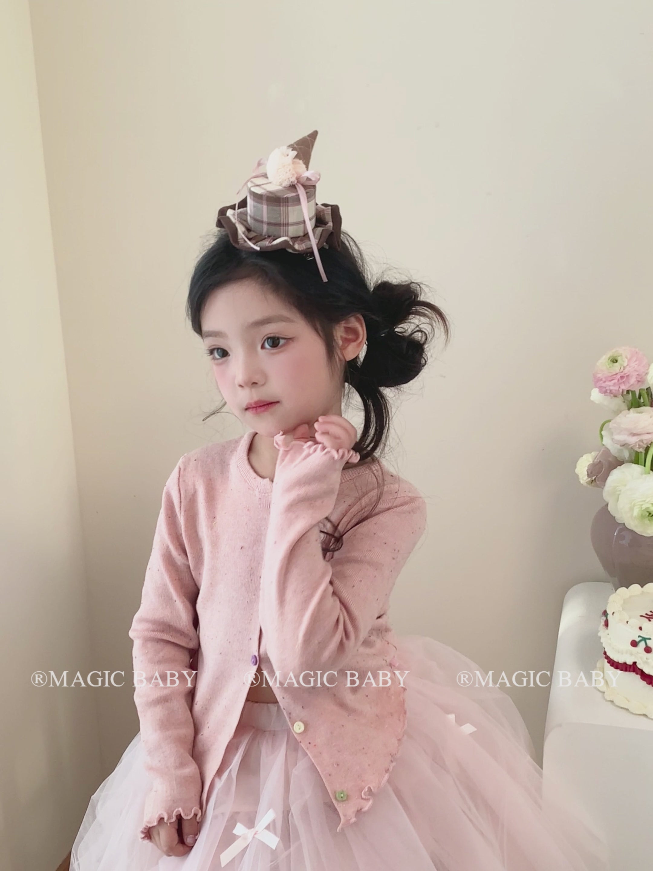 Chic Plaid Birthday Cake Headband Chic Fashionable Sweet Hair Accessories for Baby Girls and Kids Chic