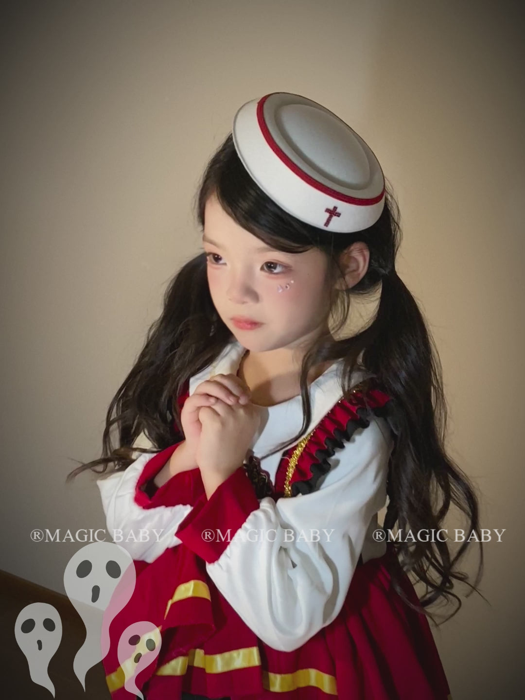 2025 Halloween Nurse Hat Hair Clips for Baby Girls Cute Sweet Virtuous Alligators for Kids Children Hair Accessories in Stock