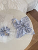 High Quality Elegant Light Blue Female Scrunchies Girls' Cute Large Hair Ties Sweet Style Accessory Stripe Lace High-End Hair