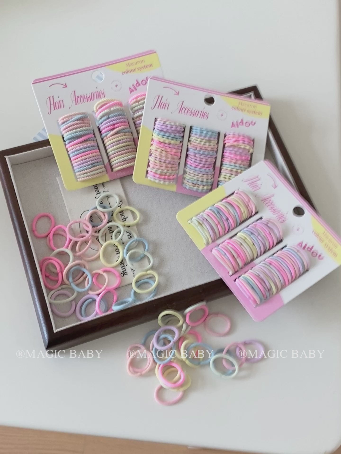 Simple Solid Color Minimalistic Fashion Scrunchies High Elastic Hair Ties for Kids Children Hair Accessories in Stock Kawaii