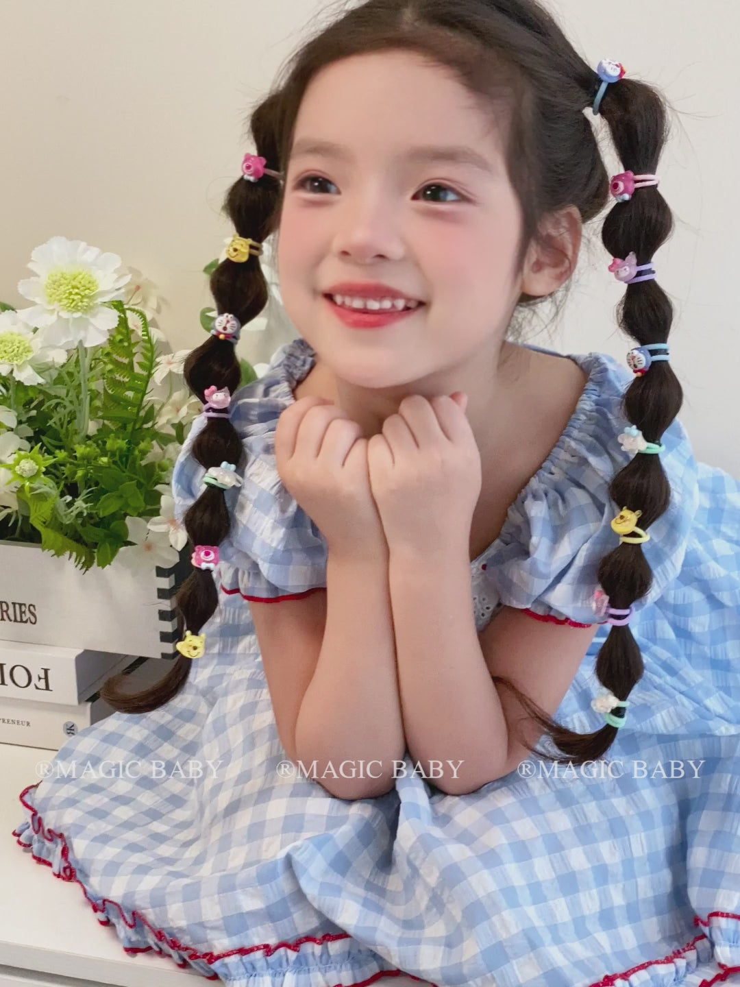 Mini Cartoon Fruit Animals & Flower Scrunchies for Baby Girls Cute Kawaii Hair Ties for Kids Fashionable Sweet Hair Accessories