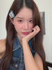 Minimalistic Flower Bowknot Hair Clip Simple Denim Heart Shaped Hair Accessory for Girls Women Alloy Fabric Material for Parties