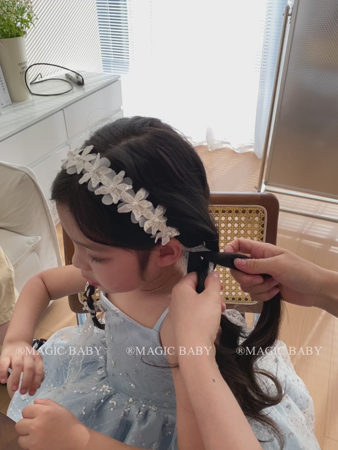 Girly Aesthetic Chic White Elegant Ponytail Holder Headbands Ribbon Tulle Beauty in Stock Hairbands Accessories for Kids Daily