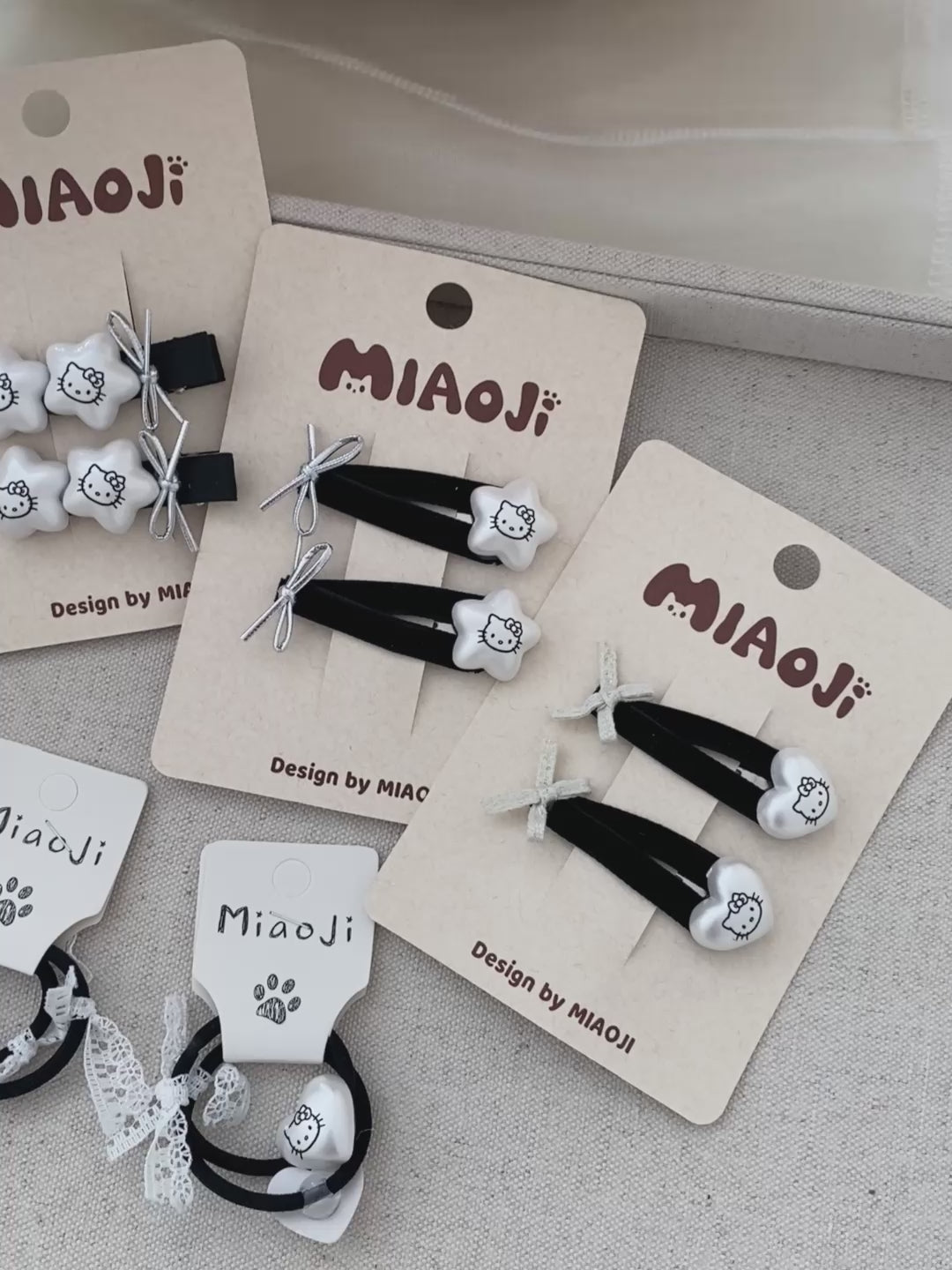 Kids Star Heart Bowknot Decorative Black Snap Clips Hair Ties Sets Fashion Elegant in Stock Scrunchies Hairpins Accessories