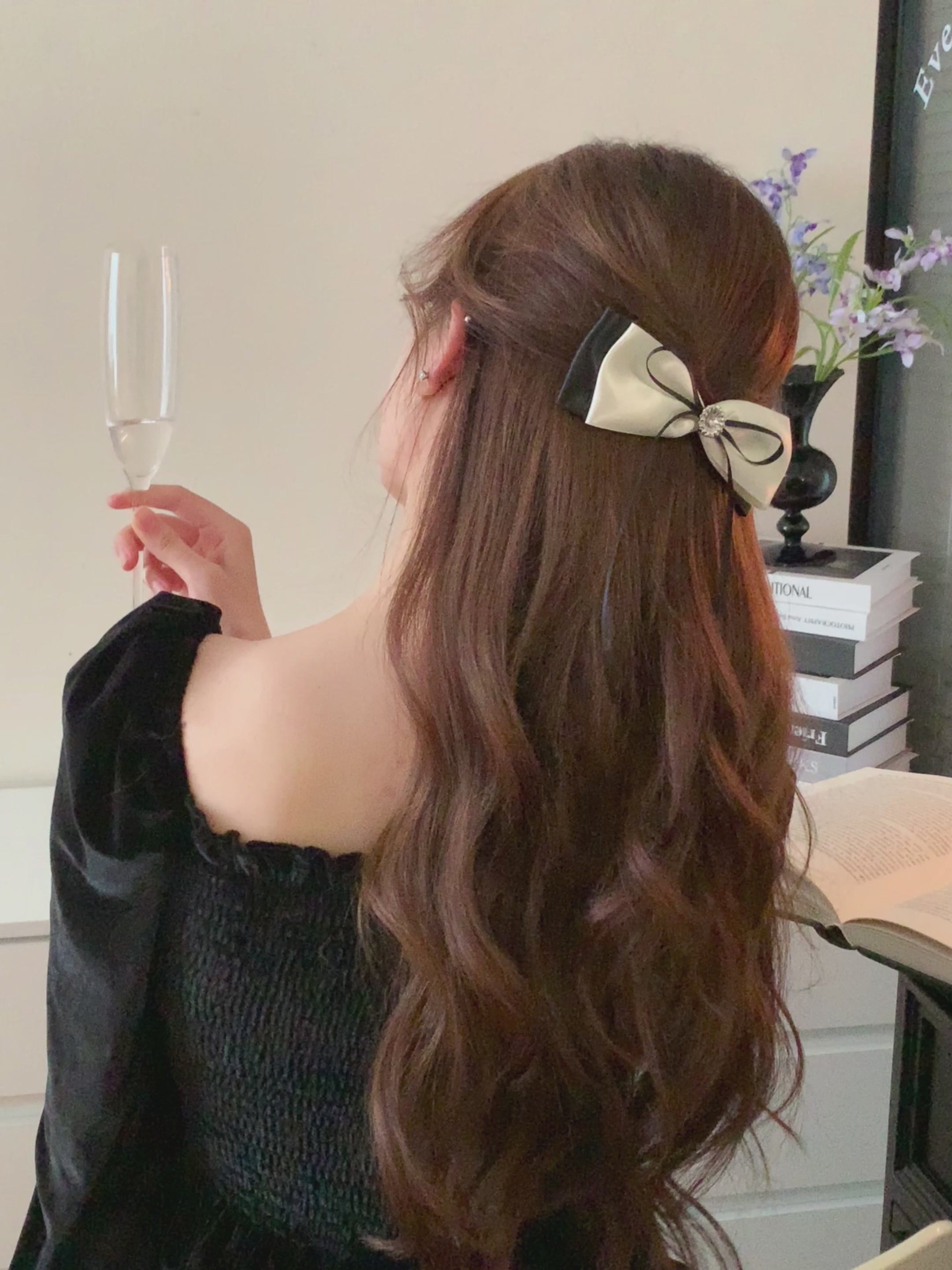Elegant Graceful Bowknot Ribbon Hair Clips for Girls Princess French Style Barrettes for Women Ladies Hair Accessories in Stock