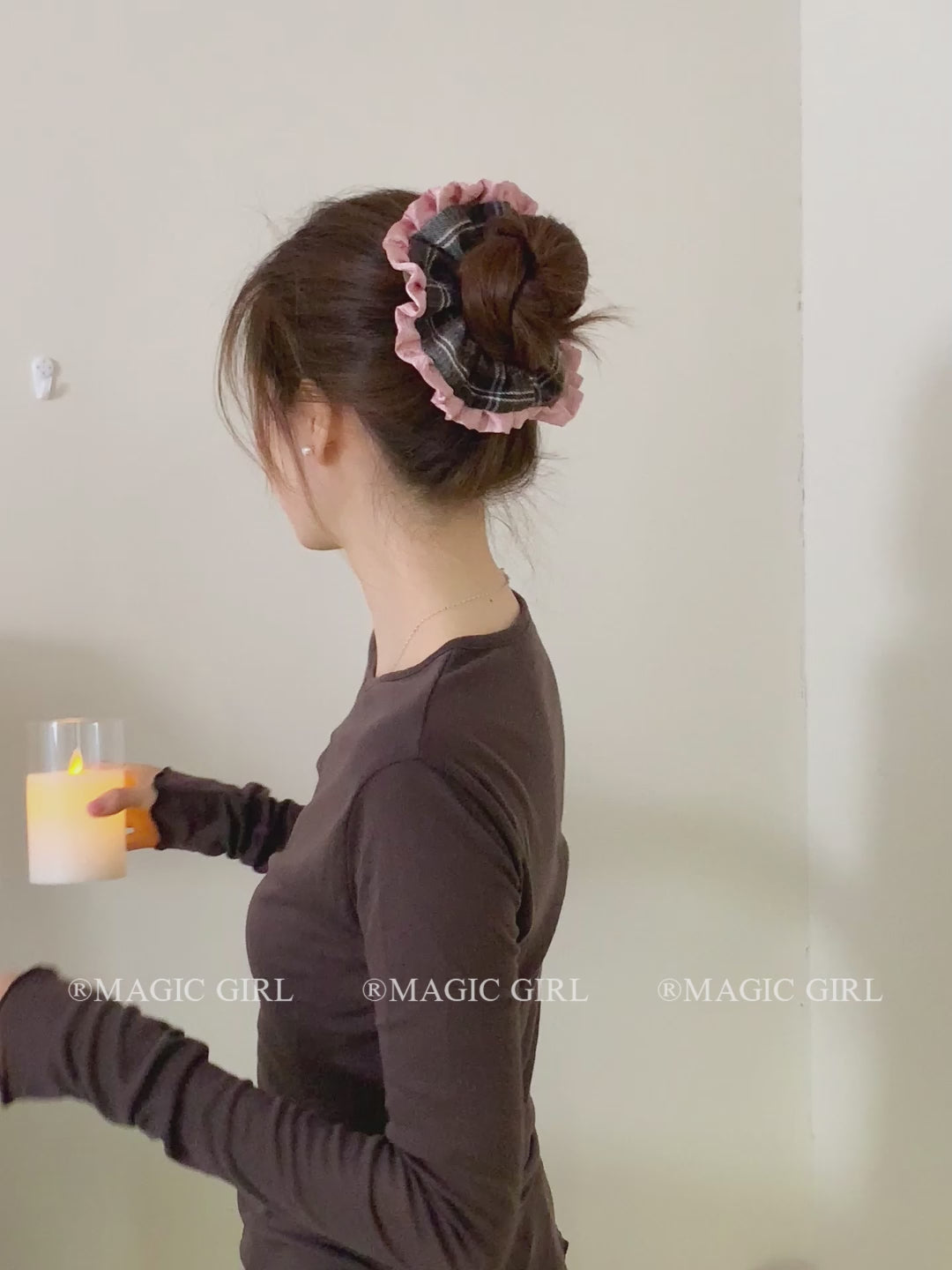 Elegant Gentle Plaid Dress Scrunchies for Girls Fashion Sweet Autumn Winter Hair Ties for Women Ladies Hair Accessories in Stock