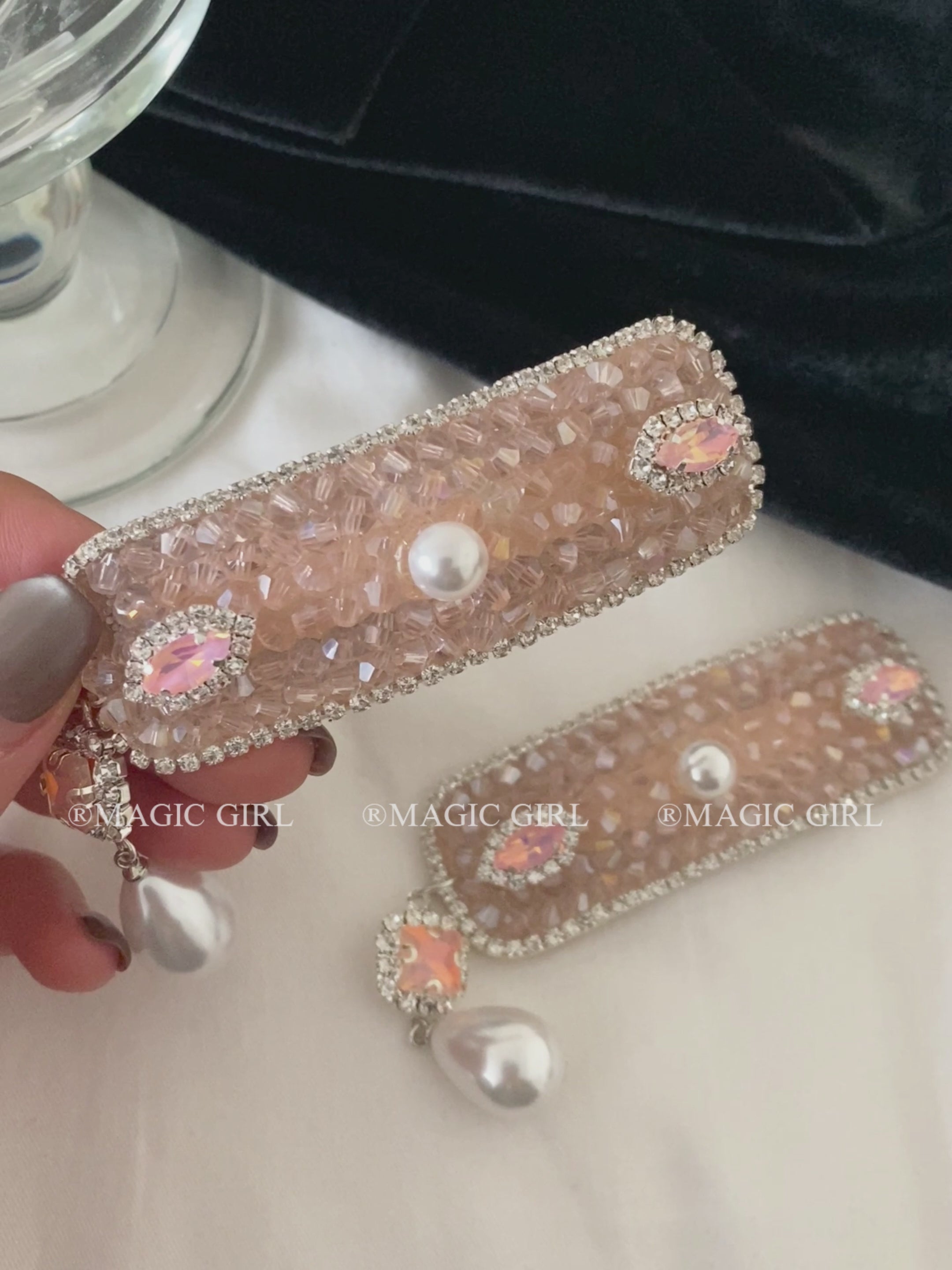 Stunning Chic Luxurious Hair Clips for Girls Princess Style Pink Glitter Haarspange for Women Ladies Hair Accessories Fashion