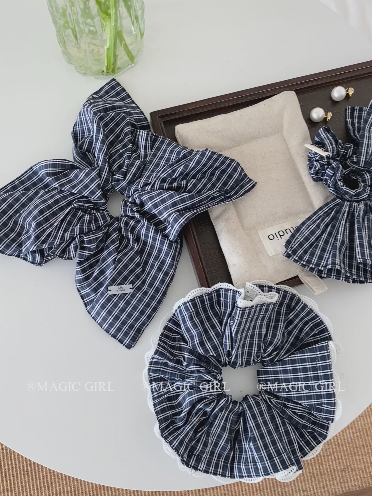 American Academy Style High Elastic Scrunchies Fresh Vintage Hair Accessories for Girls Sweet Daily Use Plaid Hair Ties