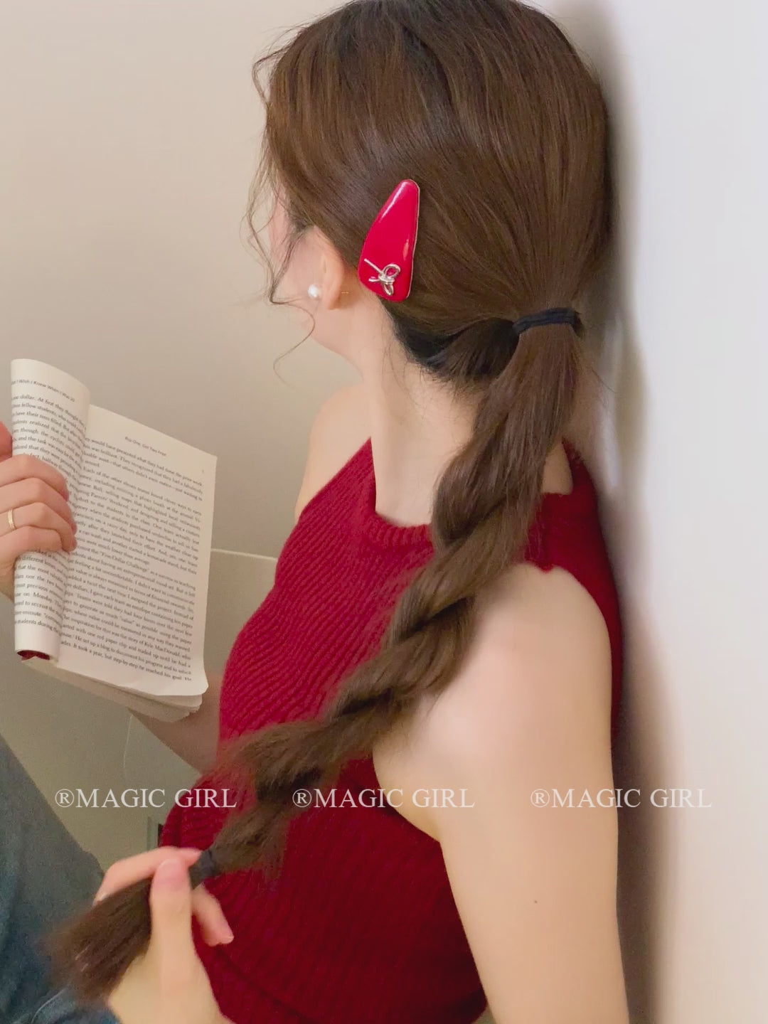 Fashion Chic Solid Color Red Hair Clips for Girls Red Trendy Stylish Haarspange in Stock for Women Ladies Hair Accessories